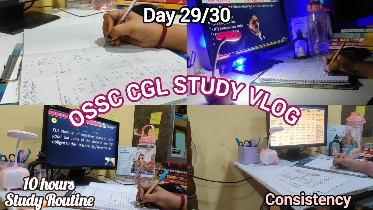 I studied 10.5 hours today✨ | Day 29 | OSSC CGL Preparation | Study with me