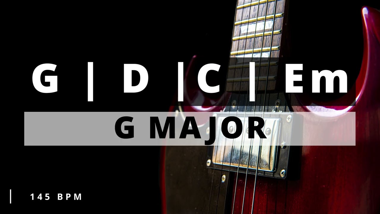 G Major Backing Track | Rock Pop Backing Track | 145 BPM