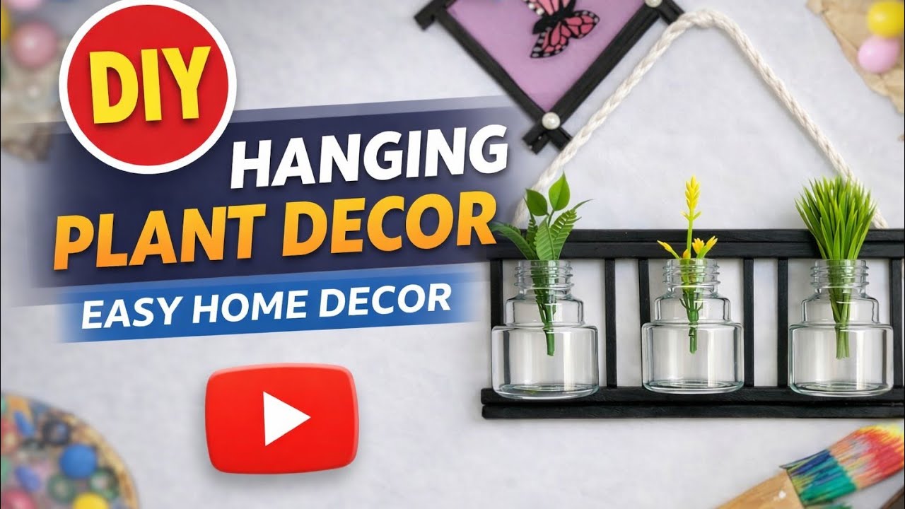 DIY HANGING PLANT DECOR EASY HOME DECOR   ☘️ 🌵 ll handmade crafts ideas 💡