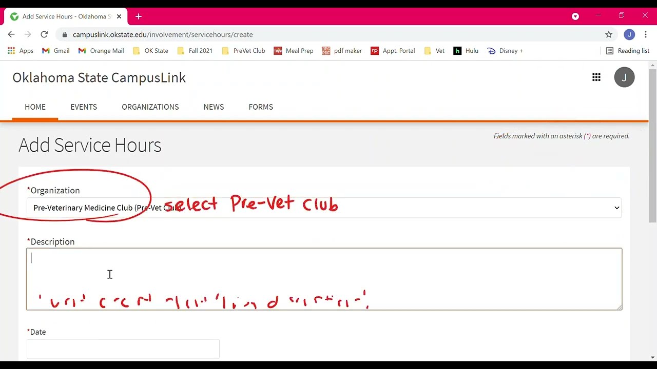 How To Submit Volunteer Hours on CampusLink For OSU Pre-Veterinary Medicine Club