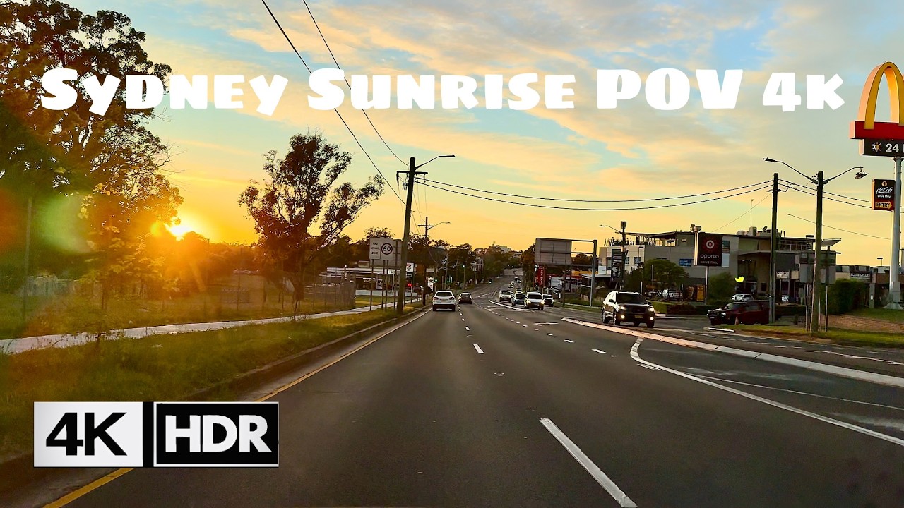Sunrise Relaxing Sydney Drive 🌅 4K HDR 60FPS POV | Chullora → Summer Hill - Mascot Station