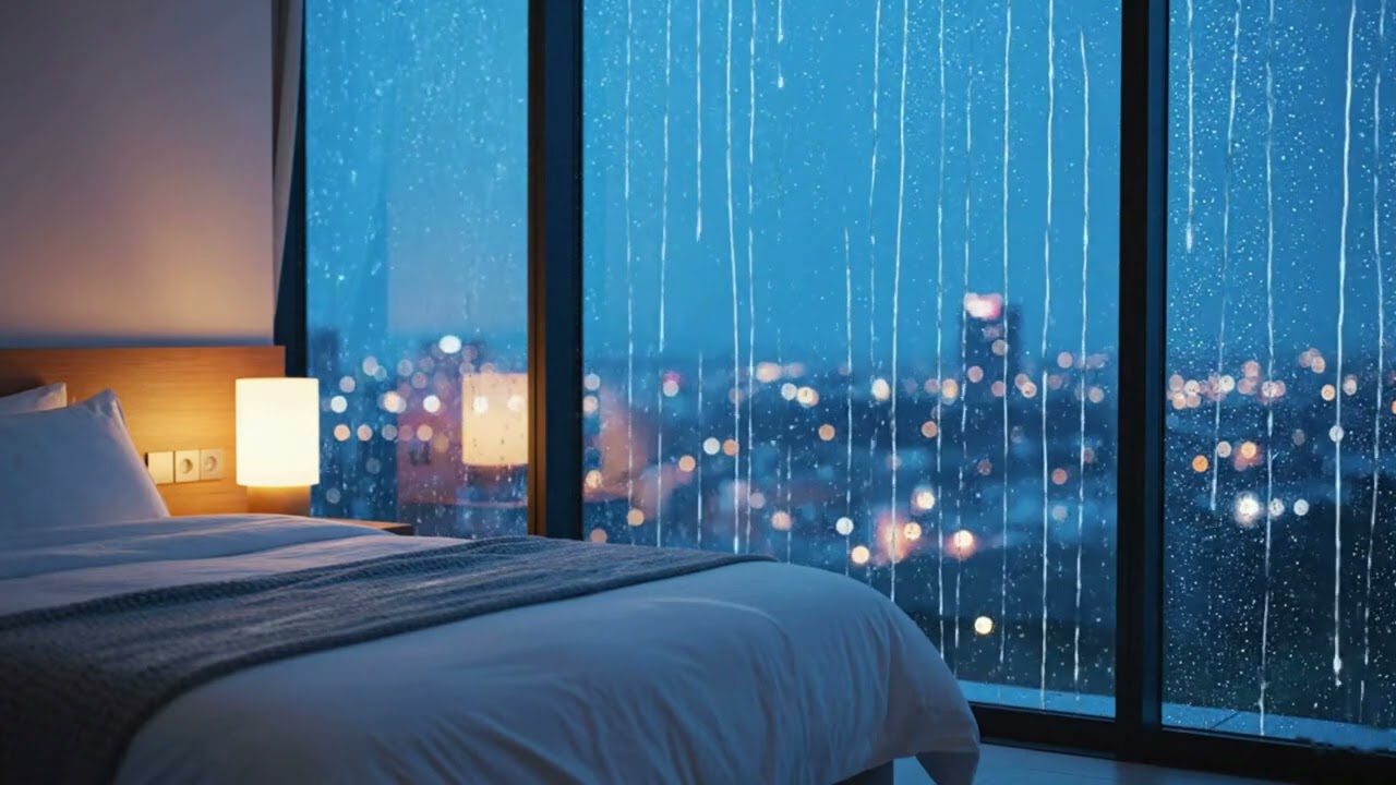 Rain on Window Sounds for Sleep | Brown Noise Cozy Room Ambience (3 Hours, No Music)