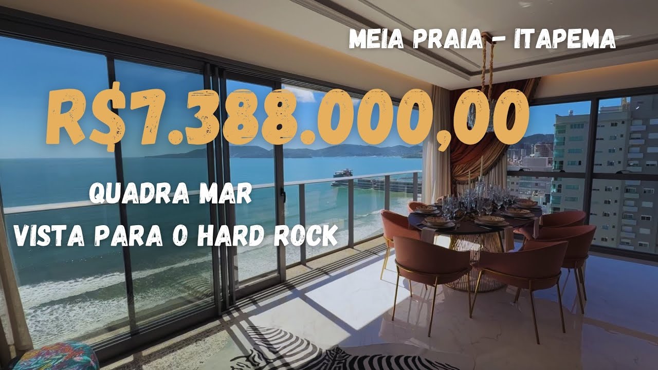 APARTAMENTO QUADRA MAR EM MEIA PRAIA - ITAPEMA |  VISTA MAR E HARD ROCK CAFÉ | 4 SUITES | 3 VAGAS