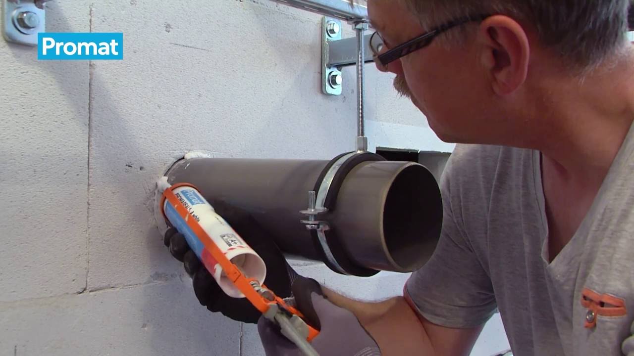 Montage - PVC leiding 125 mm met PROMASTOP® -UCE