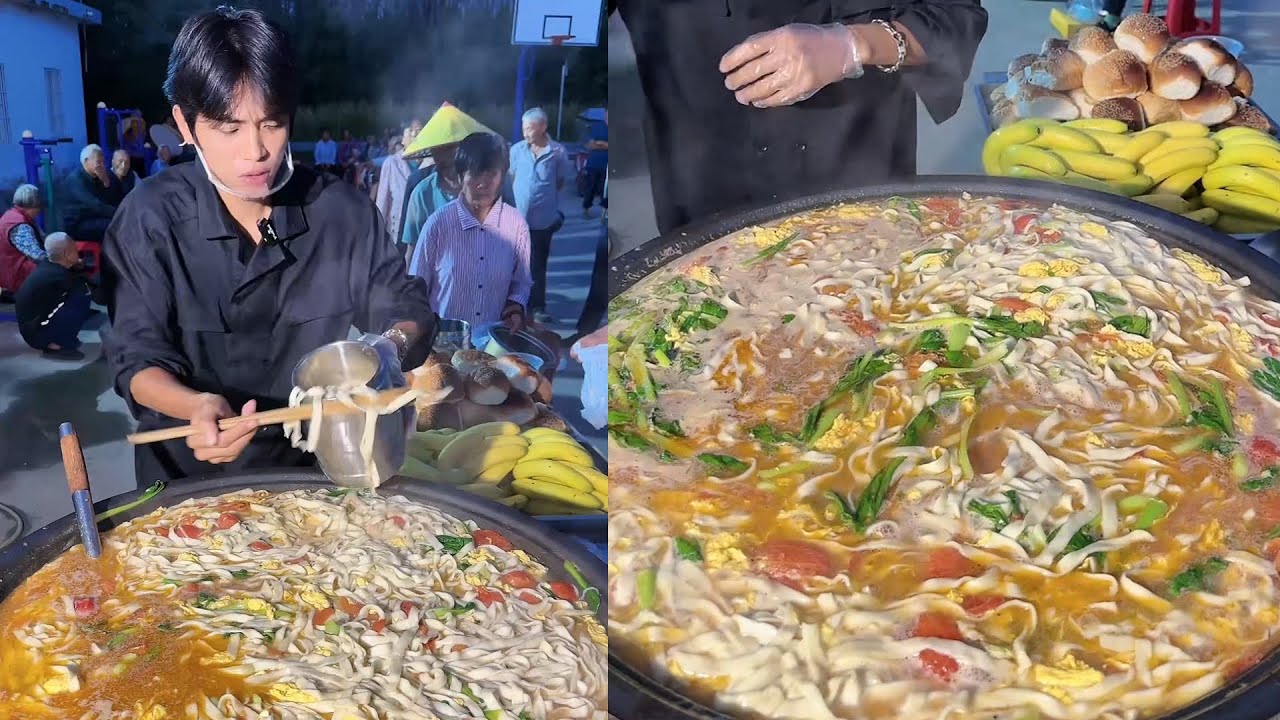 🥰The great man👍serves free dinner👍to the elderly💓in rural areas