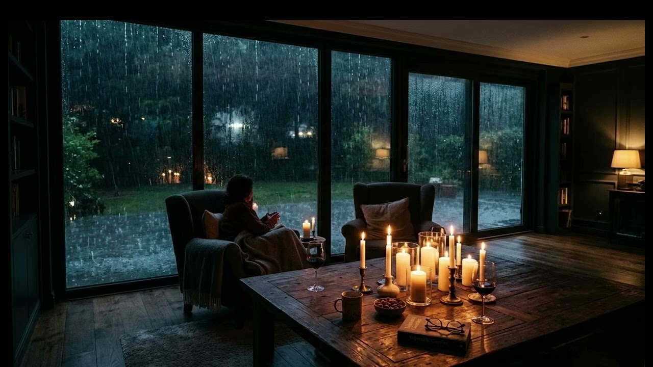 Rain Sound On Window with Thunder Sounds | Heavy Rain for Sleep, Study and Relaxation, Meditation 