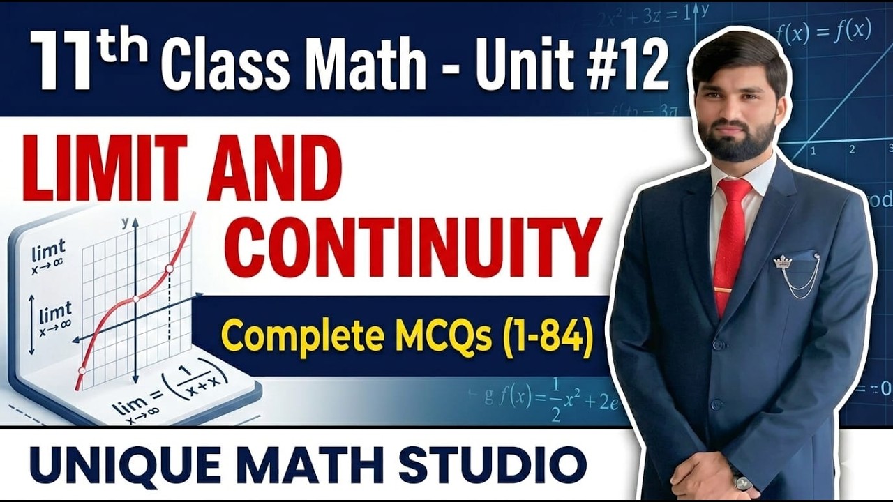 11th Class Math | Unit 1 MCQs/Objective: Limit and Continuity | MCQs 1-84 Complete Solution