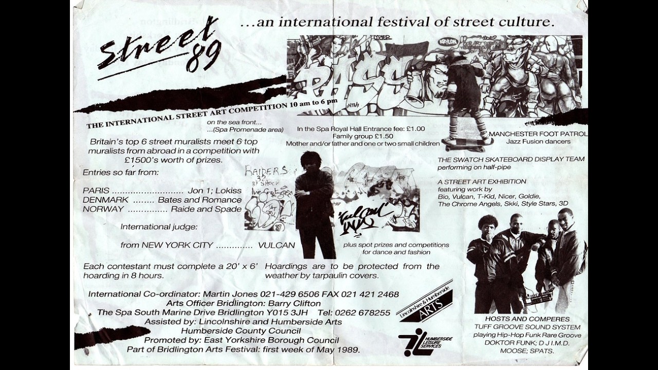 STREET 89 - The international graffiti competition, Bridlington 1989 documentary and media clips