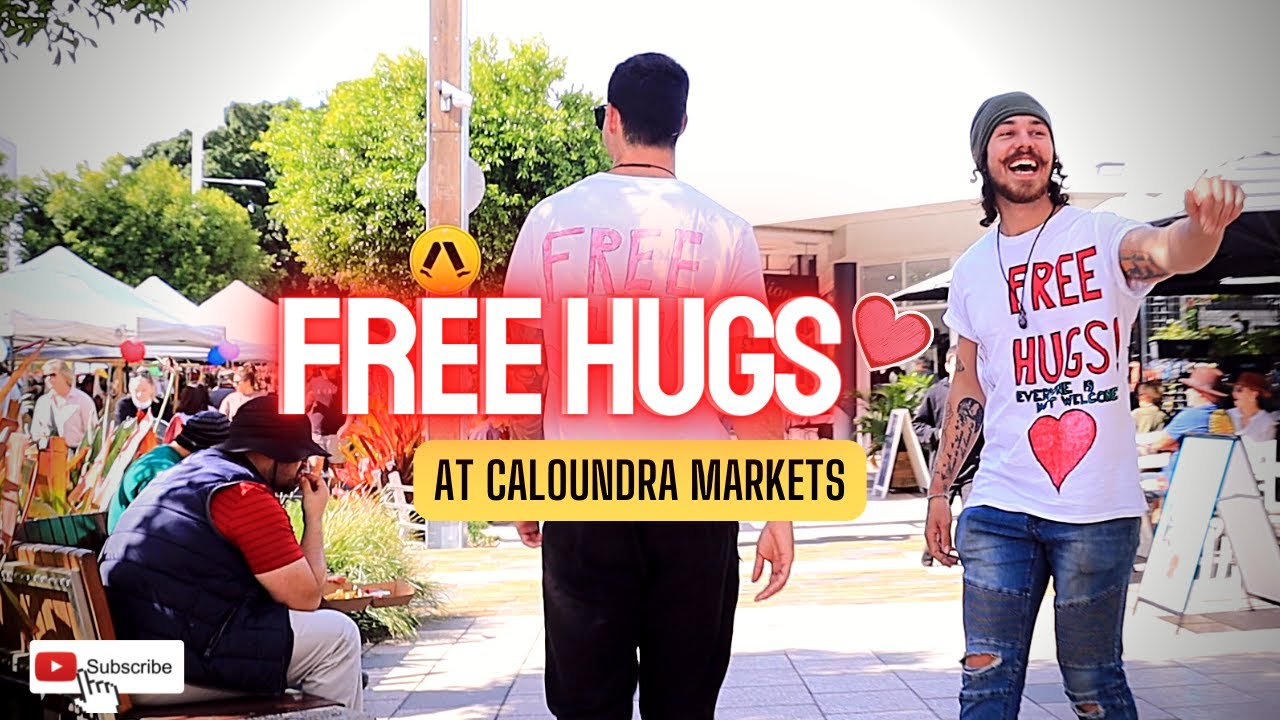 FREE HUGS in Caloundra Markets!