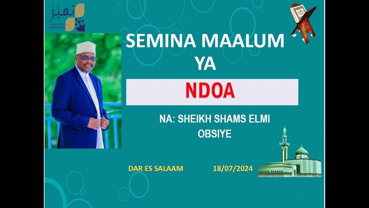 UJENZI WA FAMILIA, UHALISIA NA MATARAJIO -  SHAMS ELMI