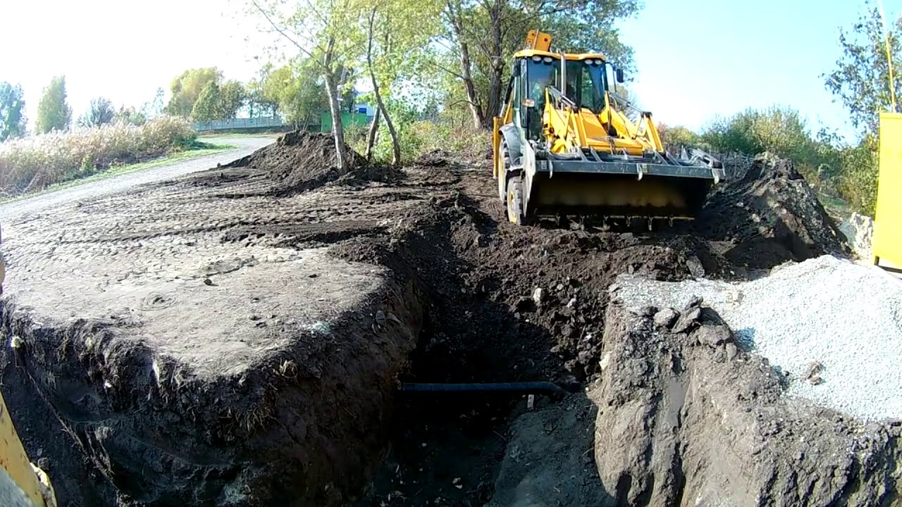 JCB 3CX. Засыпка и выравнивание площадки. ( JCB 3CX Backfilling and leveling of the site.)