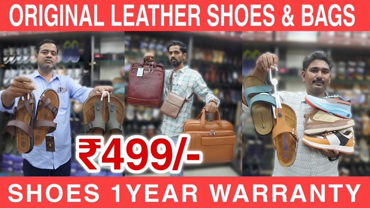 Chappals 3Pcs ₹1200/- Sports Shoes 3Pcs ₹2000/- | Leather Shoes & Bags 1Year Warranty 