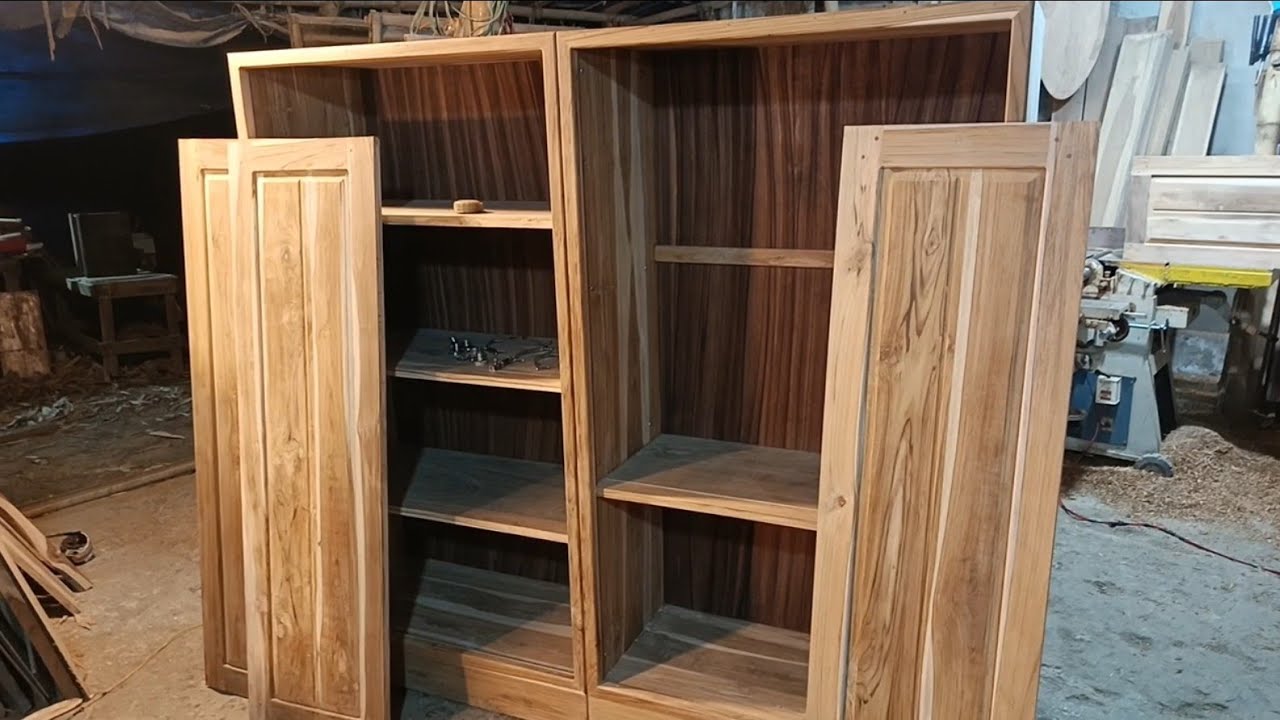 Modern 4 Door Teak Wood Wardrobe | 2+2 Door Body Join Design for Interiors | build under 70k