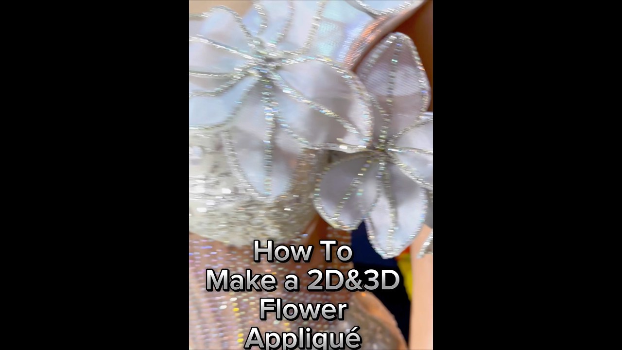 How to make a 2D&3D Flower Appliqu&eacute; #sewingtips #sewing #prom2024 #fashiondesigner #viralshorts