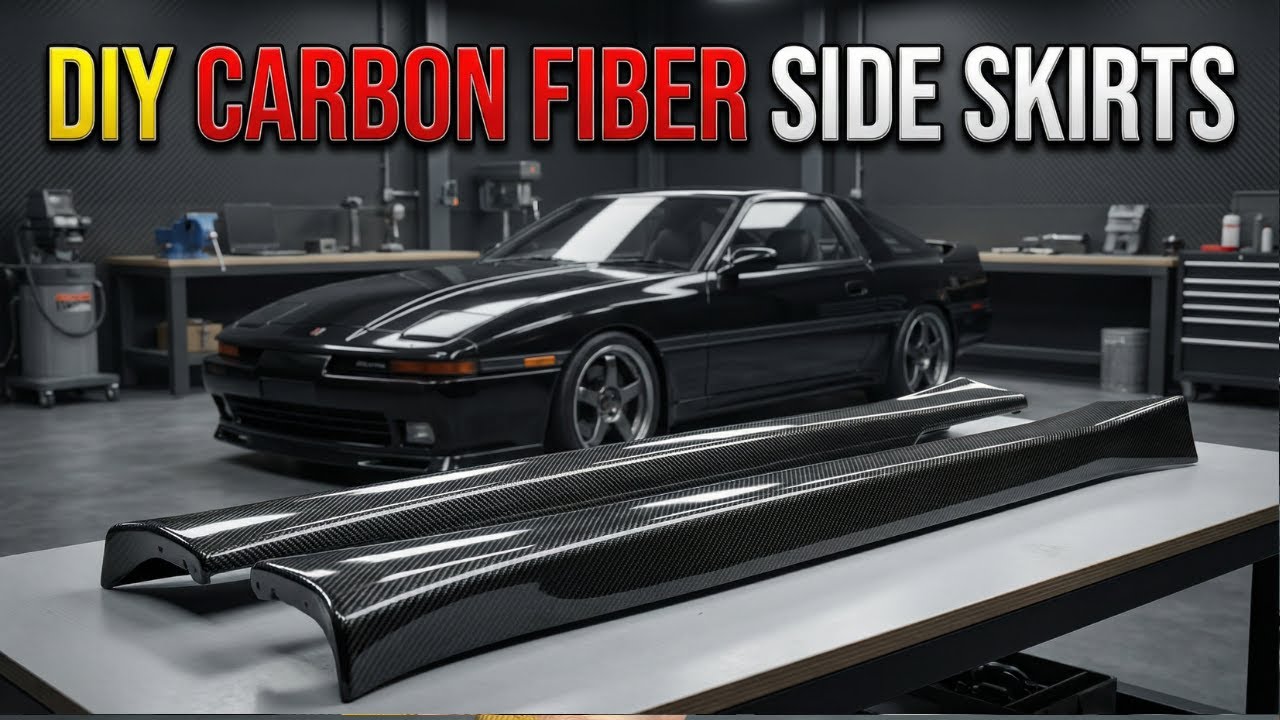 DIY - HOW TO MAKE CARBON FIBER SIDE SKIRTS - FULL CARBON TOYOTA SUPRA PROJECT  PART 1