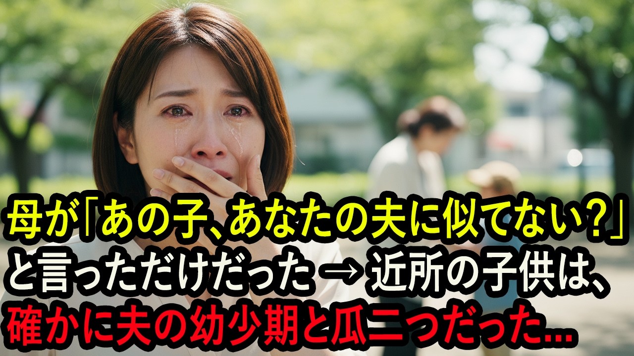 母が「あの子、あなたの夫に似てない？」と言っただけだった → 近所の子供は、確かに夫の幼少期と瓜二つだった