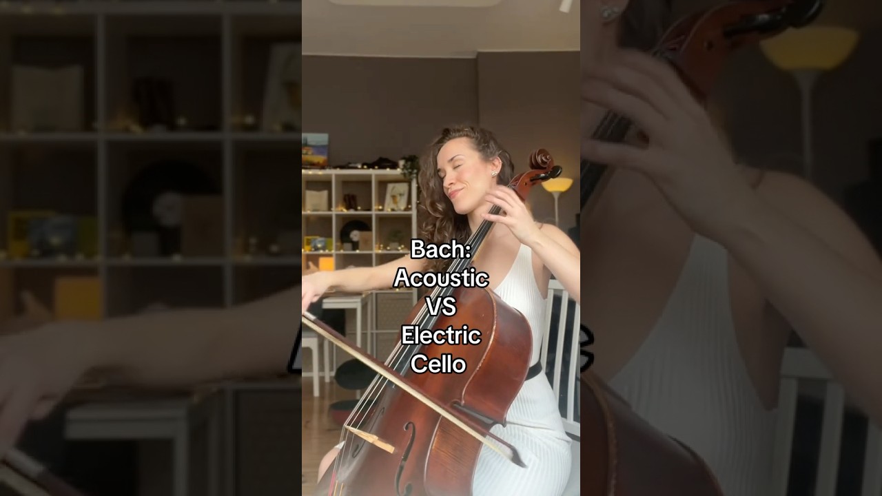 Bach in acoustic vs electric cello #cello #music #cellist #musician #electriccello #bach #classical