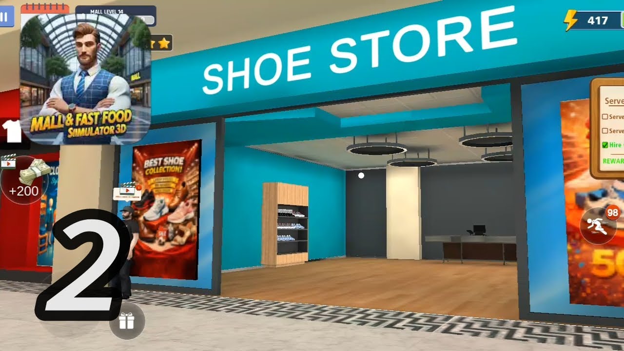 New open shoe store mall || gameplay walkthrough - mall & fast food simulator 3D (android)