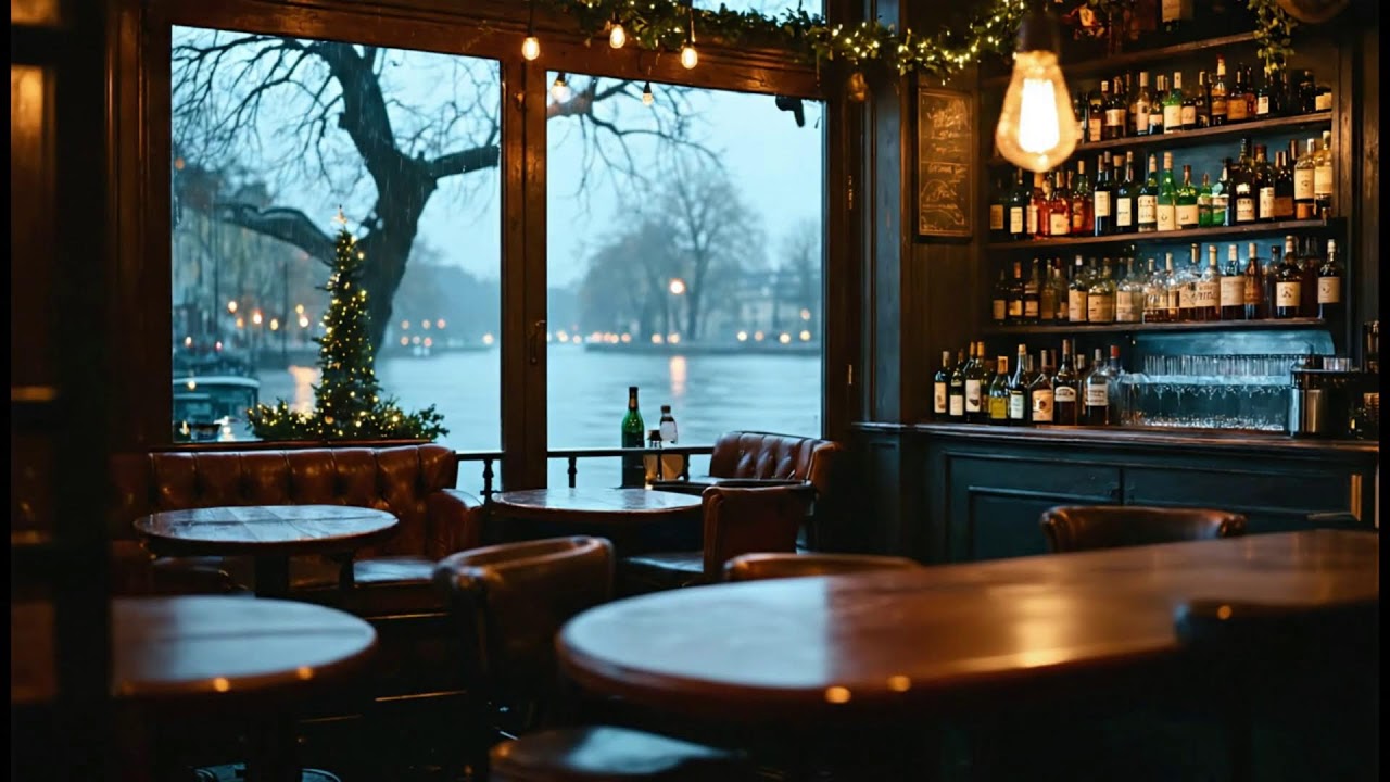 Low-key Jazz Piano & Rain Sounds in French Café Corner ☕ Understated Rainy Night for Quietude