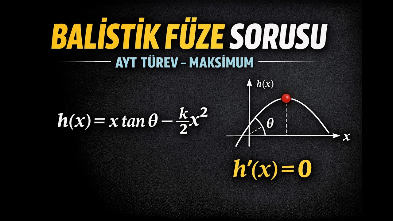 AYT Matematik | Balistik Füze Sorusu | Türev ile Maksimum & Parabol Analizi