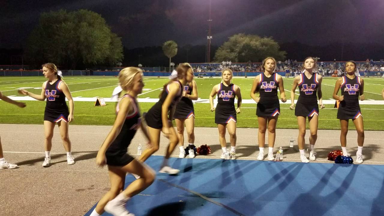 Cheerleaders doing flips