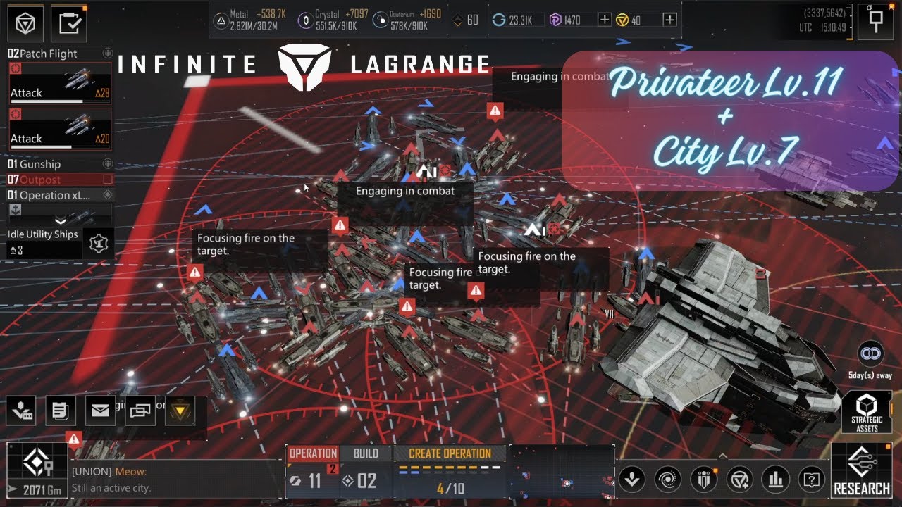 Infinite Lagrange - Attack Privateer Lv.11 and Occupation City Lv.7