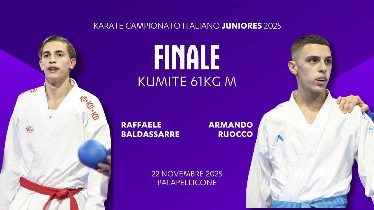 🥋Karate 👉 RAFFAELE BALDASSARRE vs ARMANDO RUOCCO 🥇 finale Kumite -61kgM Juniores 2025