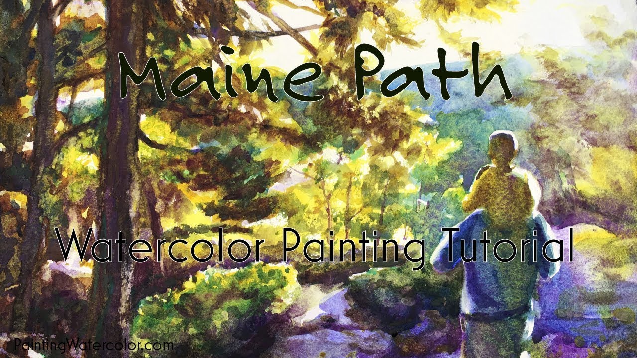 Watercolor Painting Tutorial, Maine Path 4k