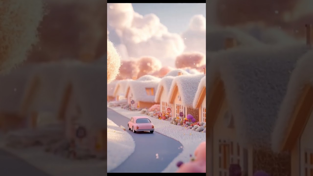 A Car Driving in Snow | Gentle Breeze, Soft Clouds & Peaceful Winter|Summer