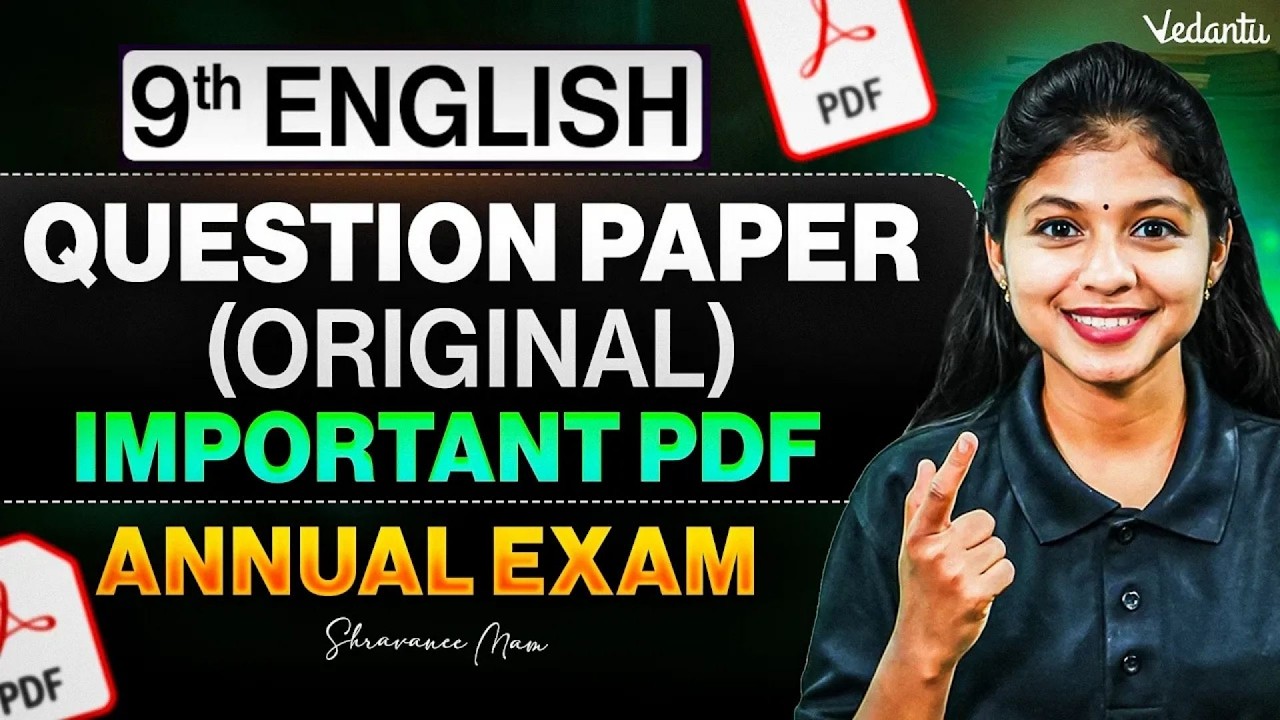 9th English | Important PDF Original Question Paper | Annual Exam 2026 | Shravanee Ma'am