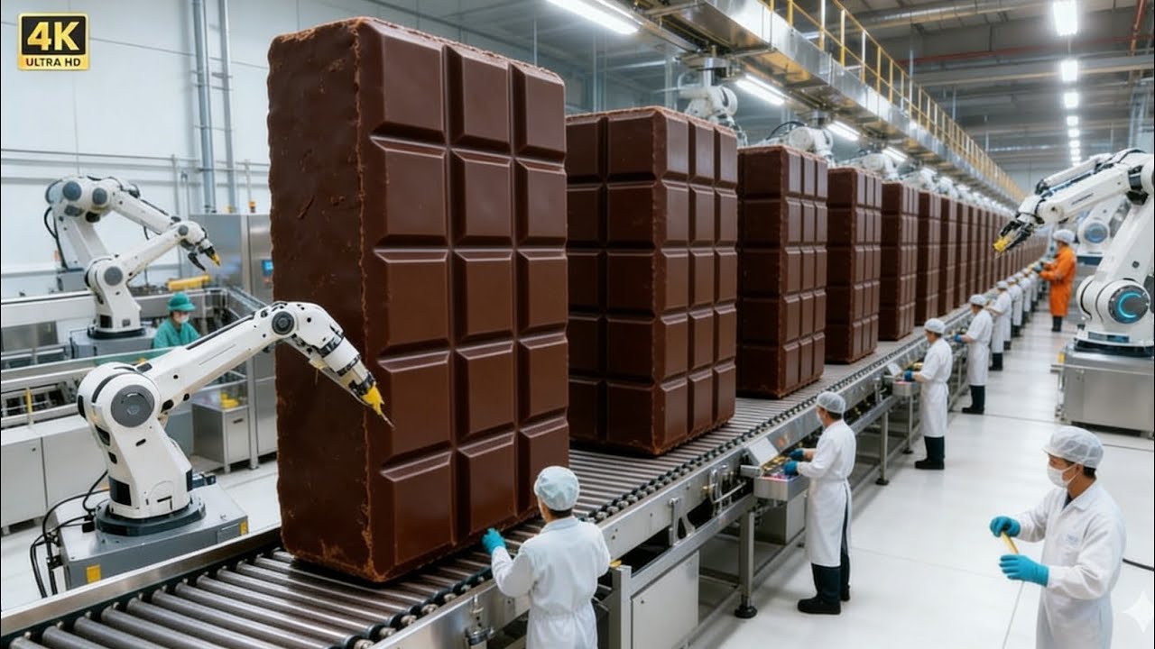 Inside a Modern Chocolate Factory: From Cocoa Beans to Chocolate Bars (Full Process)