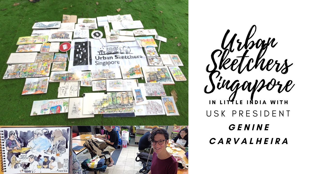 Urban Sketchers Singapore | Little India | USK President Genine Carvalheira (15 min)