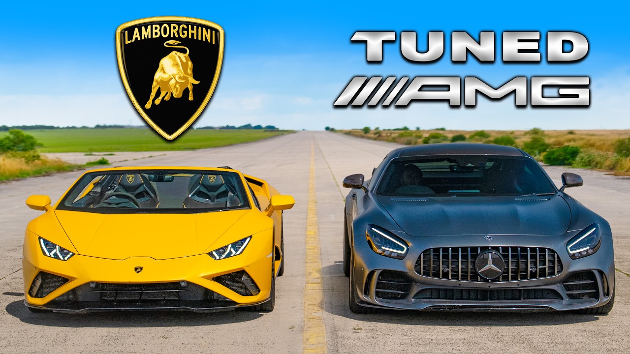 Tuned AMG GTR v Lamborghini Huracan: DRAG RACE