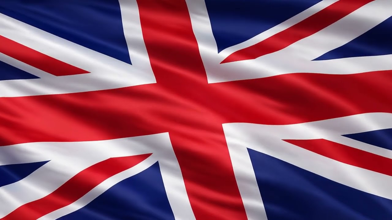British Flag Waving in the Wind | 2 Hours | Relaxing Background Video
