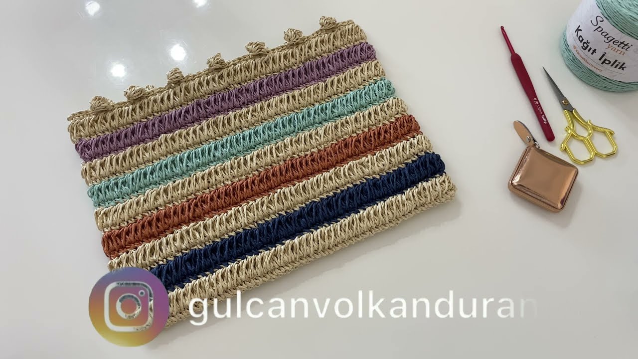 ÜNLÜ MARKANIN HASIR CLUTCH ÖRGÜ ÇANTA YAPIMI