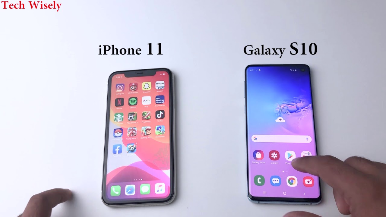 iPhone 11 vs Galaxy S10 | Speed Test & Size comparison