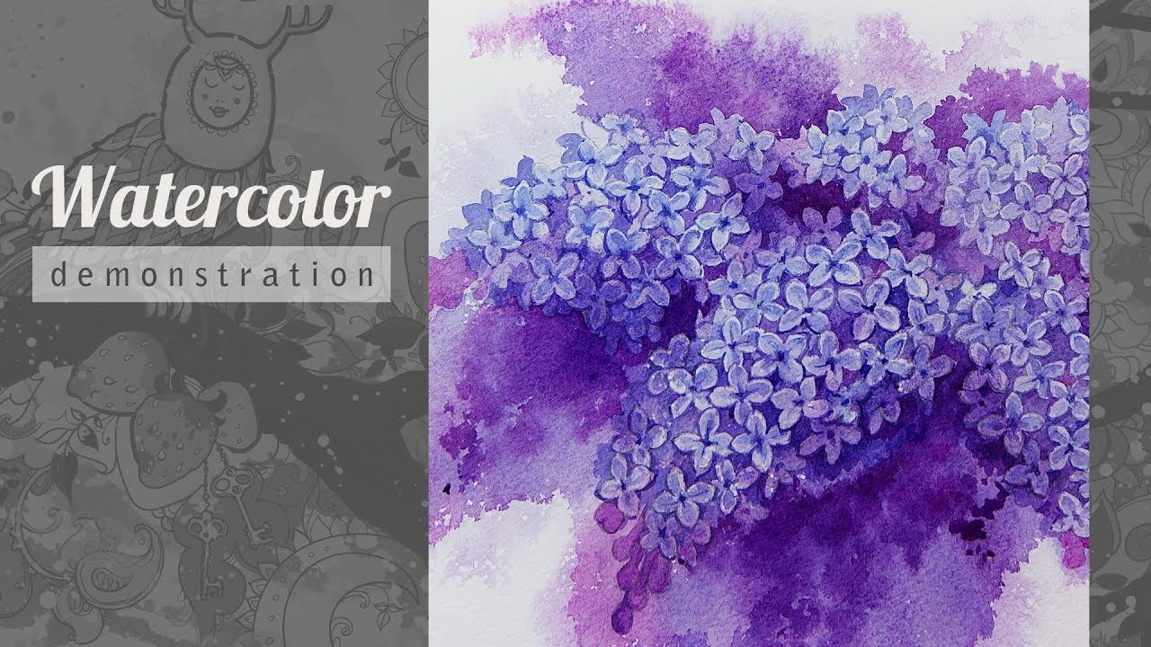 Drawing a Lilac Watercolor. The picture is for sale.