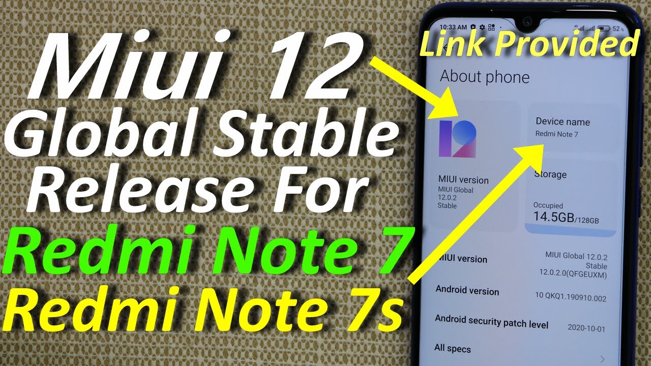 Miui 12 for Redmi Note 7 Note 7s Global Stable