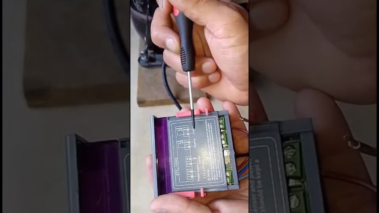 Conexión de alimentación, programación y prueba de termostato STC   1000.