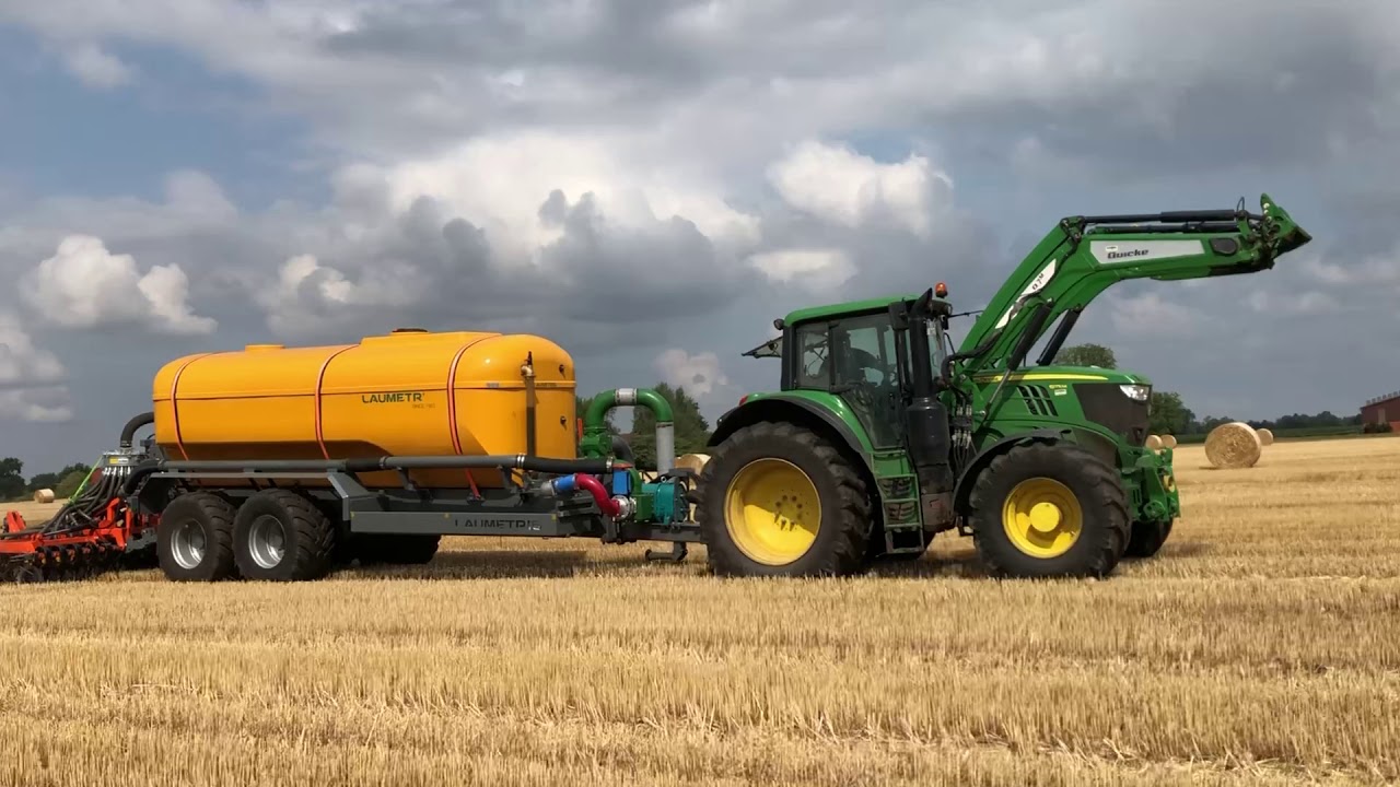 PTL-20V Slurry Tanker and DSL-4 Disc Harrow, Laumetris (srutvežis su diskiniu skutikliu)