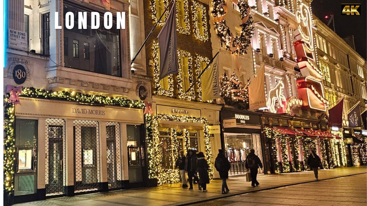 Inside Posh MAYFAIR LONDON ✨THE BEST CHRISTMAS LIGHTS in London Walking Tour 4k 🎄