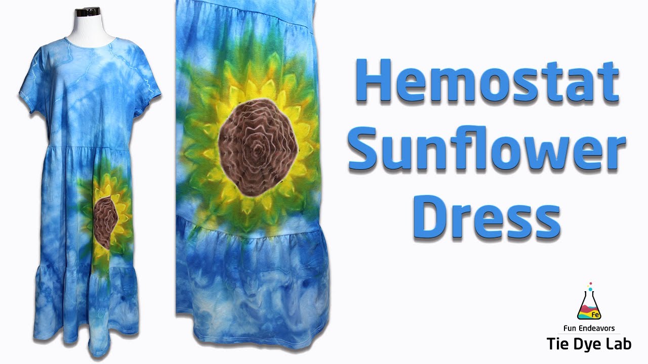 Tie Dye Designs : Hemostat Sunflower Dress [Ice and Liquid Dye]