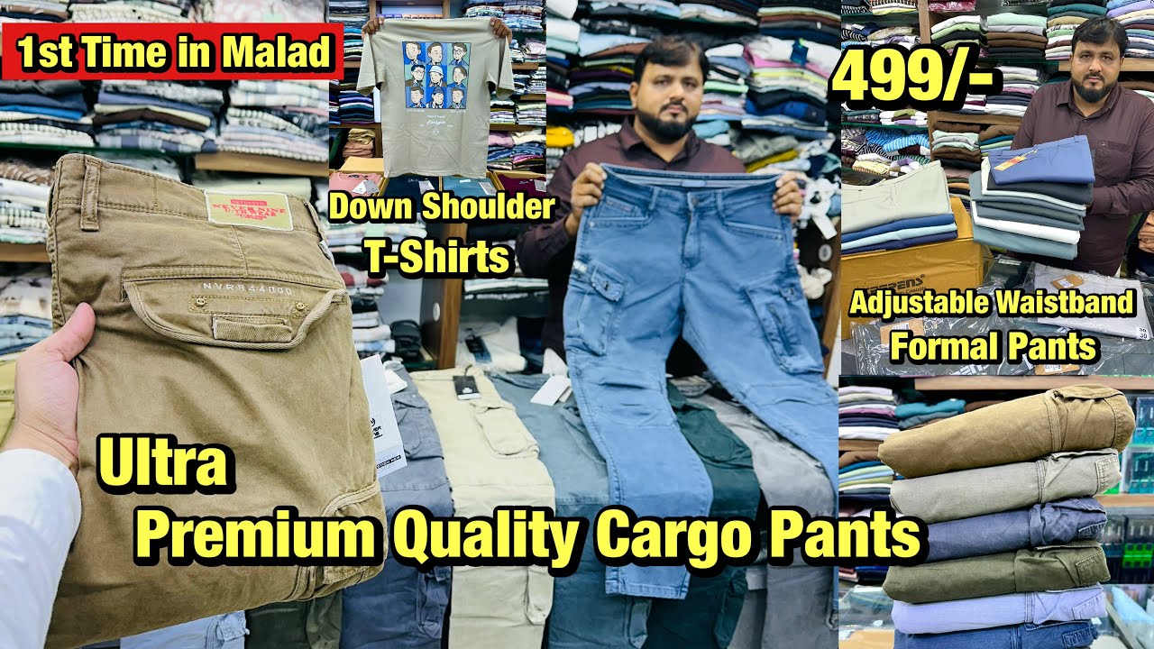 Premium Quality Cargo Pant | Adjustable Waistband Formal Pant | Jeans 368/- | Down Shoulder T-Shirt