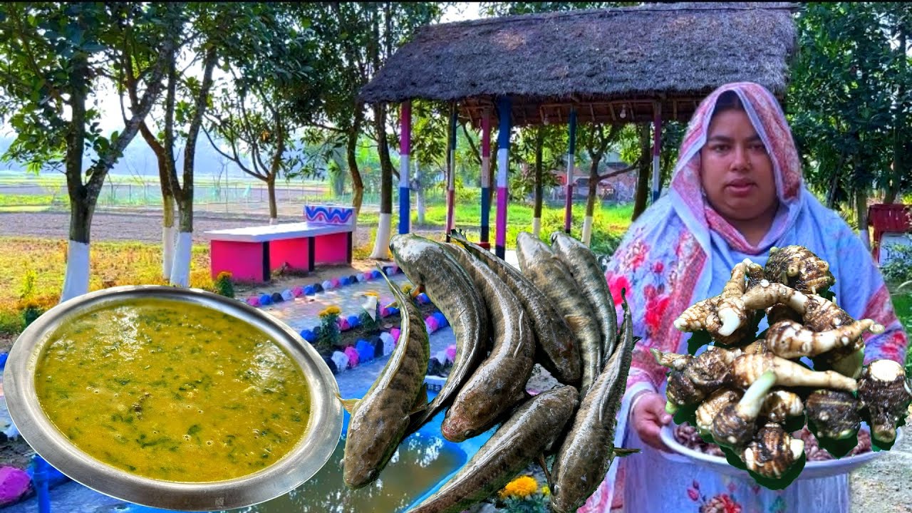 বাড়ি থেকে কচুর ছড়া তুলে টাকি মাছ দিয়ে রান্না | Taki Fish with Kochu Chora | Masikara Kitchen
