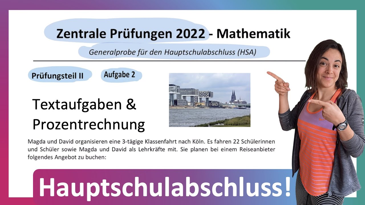 🦊 Hauptschulabschluss Mathe Prüfung 2022 | Teil 2 A2 Excel Prozente Text | Zentrale Prüfung HSA ZAP