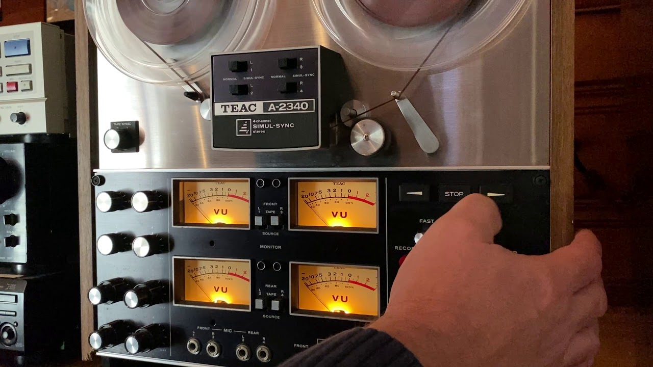 Teac A 2340 4 Track Reel to Reel Demonstration.