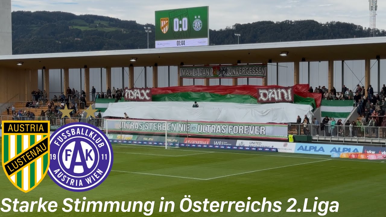 SC Austria Lustenau - FK Austria Wien II | Choreo in Gedenken an FCA Ultras bei torreichem Heimsieg