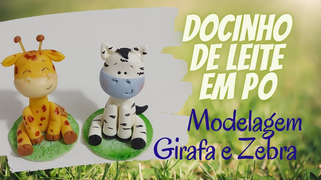 Docinho de leite em pó, modelagem de leite ninho zebra e girafa.