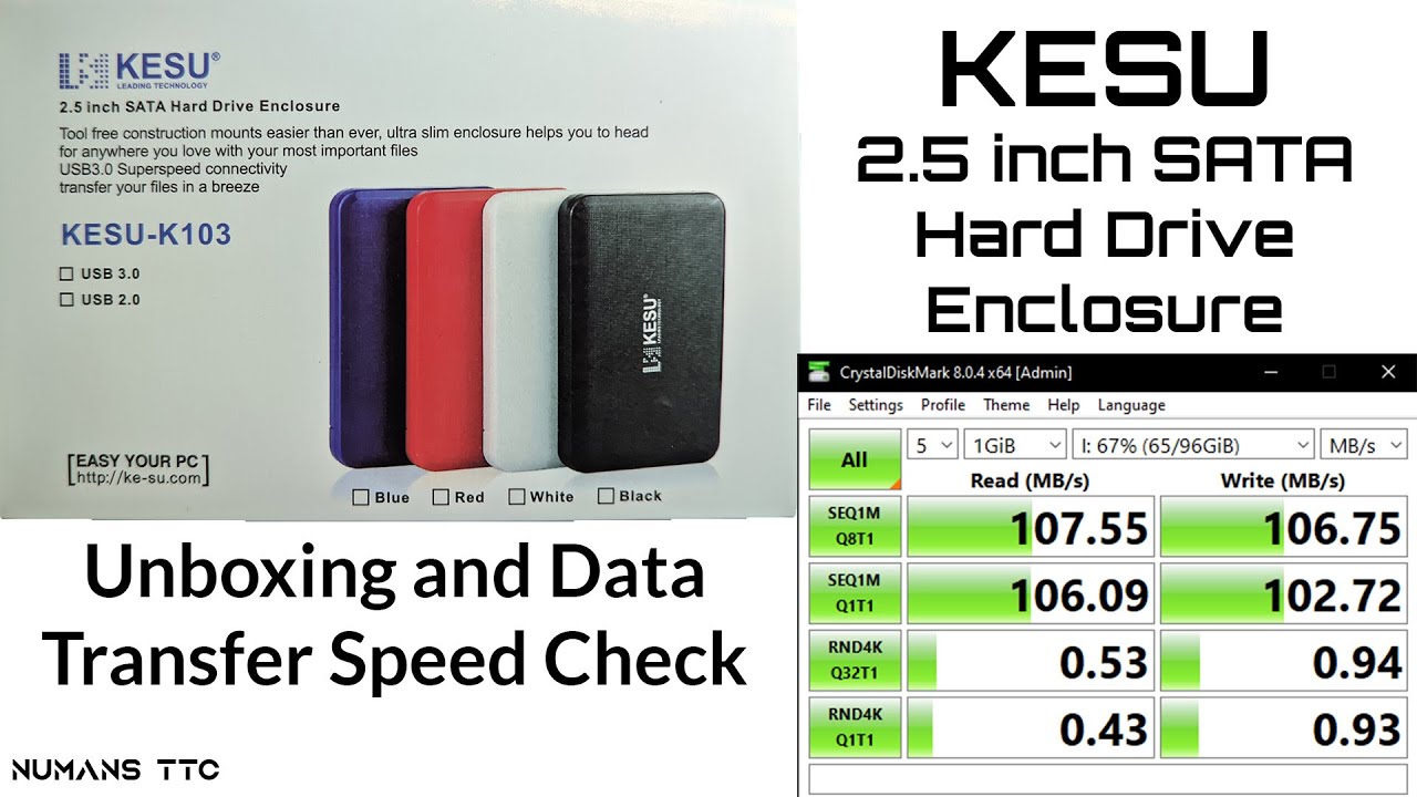 Kesu 2.5 inch SATA Hard Drive Enclosure | Unboxing & Short Review | KESU-K103