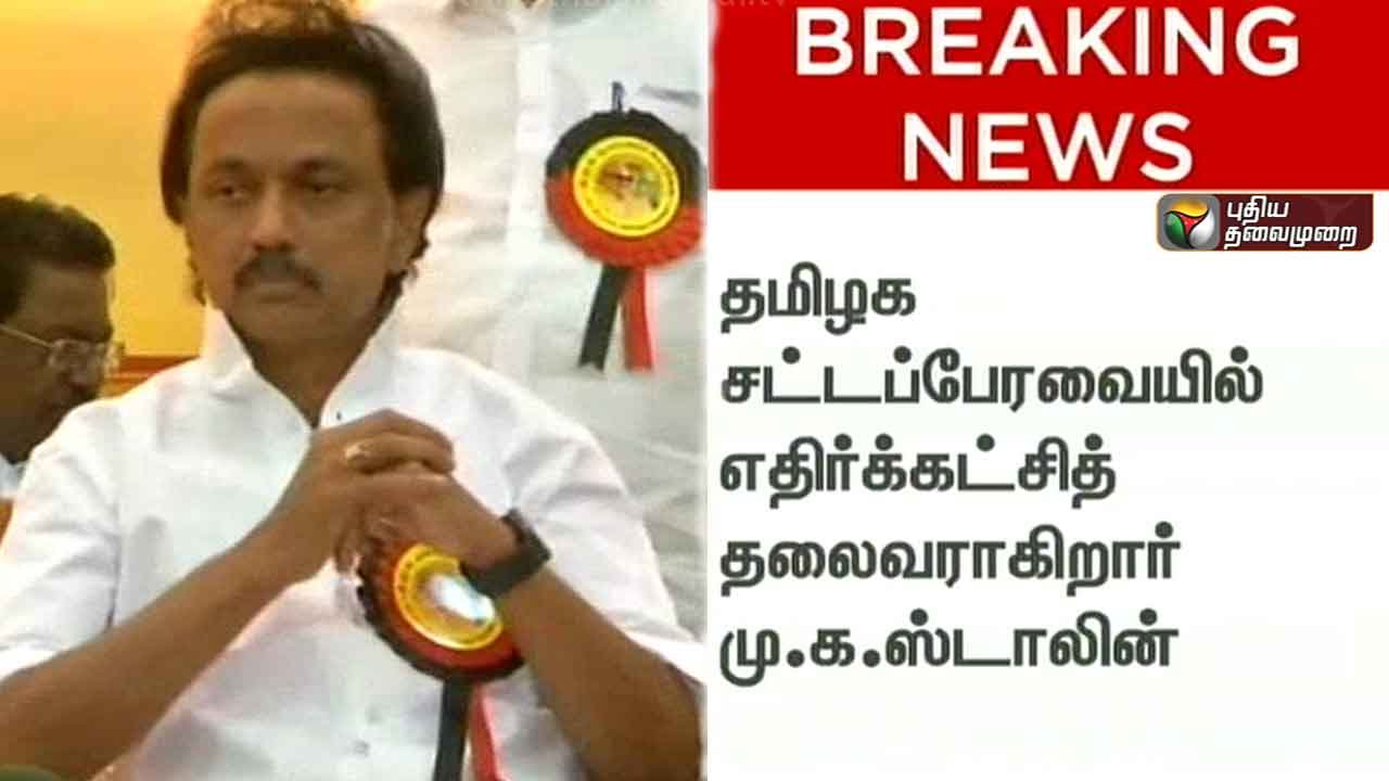 DMK's MK Stalin Elected as Opposition Leader at DMK MLAs meeting